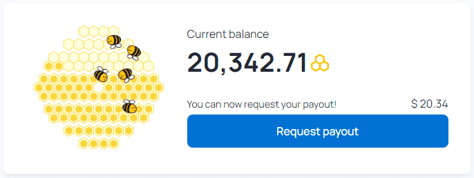 Honeygain payout request