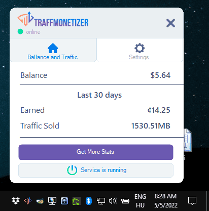 Traffmonetizer running app on windows